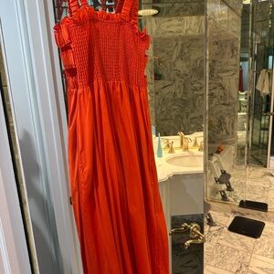 Topshop Orange Midi Dress